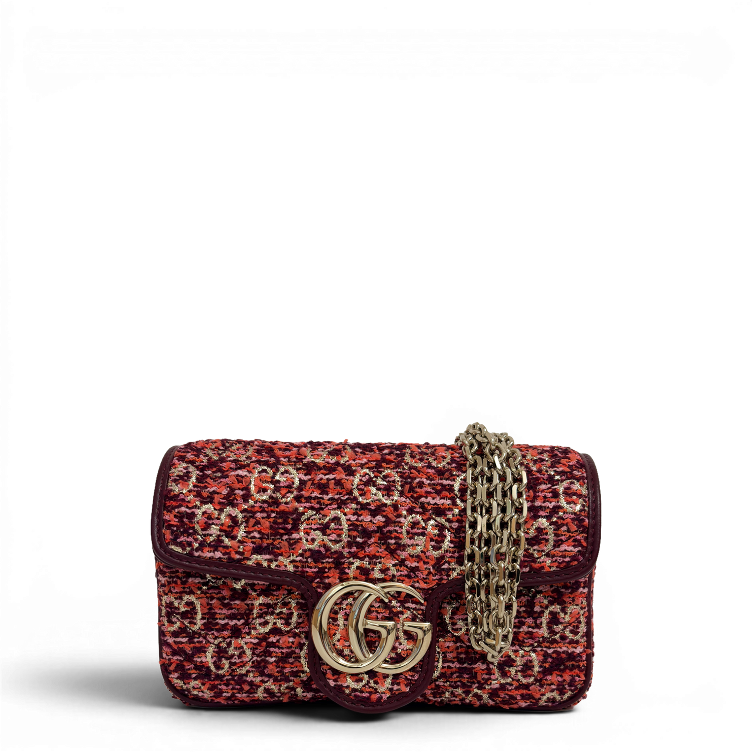 GG Marmont Mini tweed Shoulder Bag Multicolor