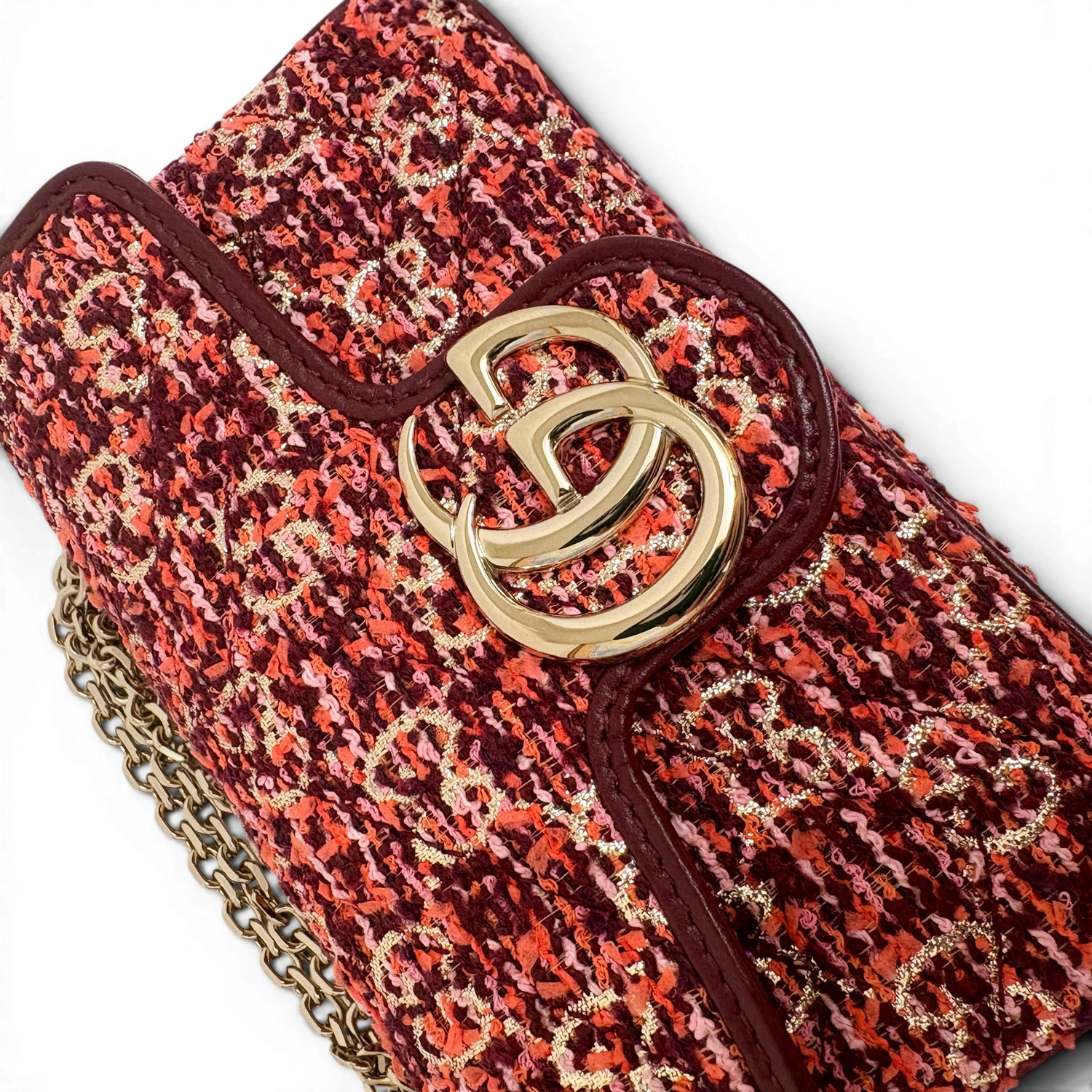 GG Marmont Mini tweed Shoulder Bag Multicolor