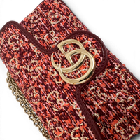 GG Marmont Mini tweed Shoulder Bag Multicolor
