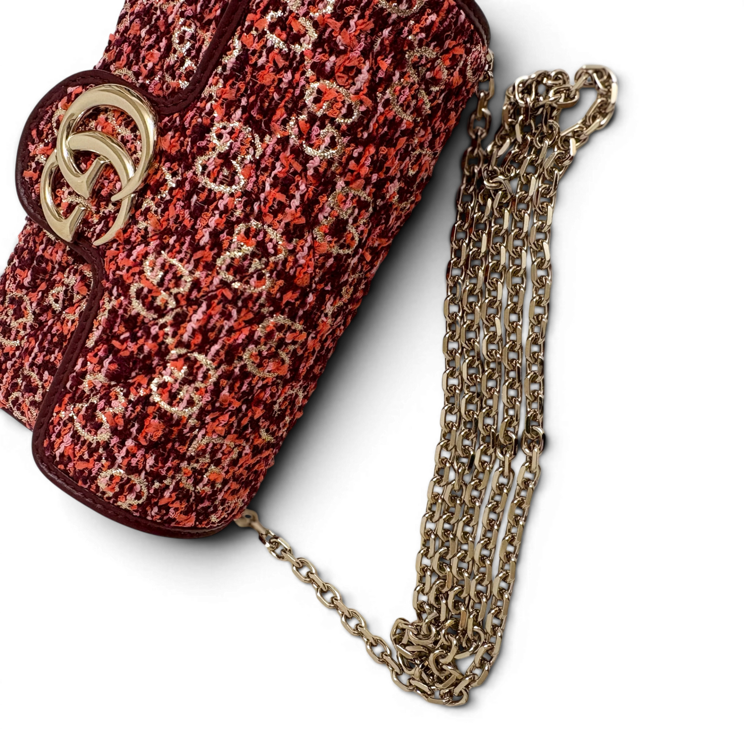 GG Marmont Mini tweed Shoulder Bag Multicolor