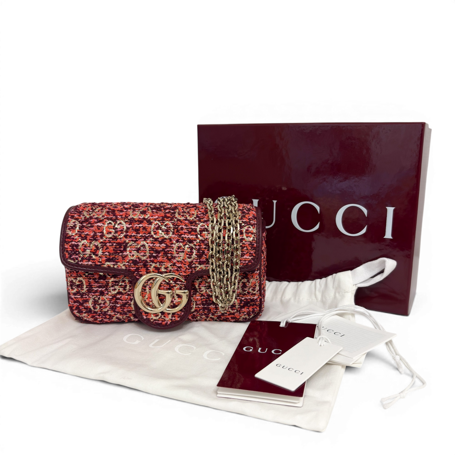 GG Marmont Mini tweed Shoulder Bag Multicolor