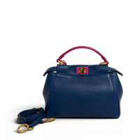 Peekaboo Leather handbag Navy