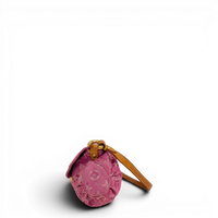 Fuchsia Monogram Denim MIni Pleaty Bag Pink