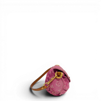 Fuchsia Monogram Denim MIni Pleaty Bag Pink