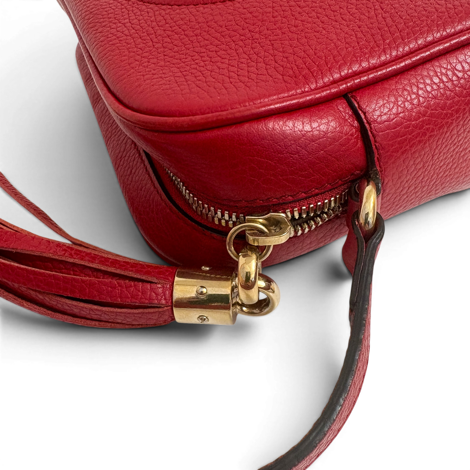Pebbled Calfskin Small Soho Disco Bag Tabasco Red