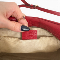 Pebbled Calfskin Small Soho Disco Bag Tabasco Red