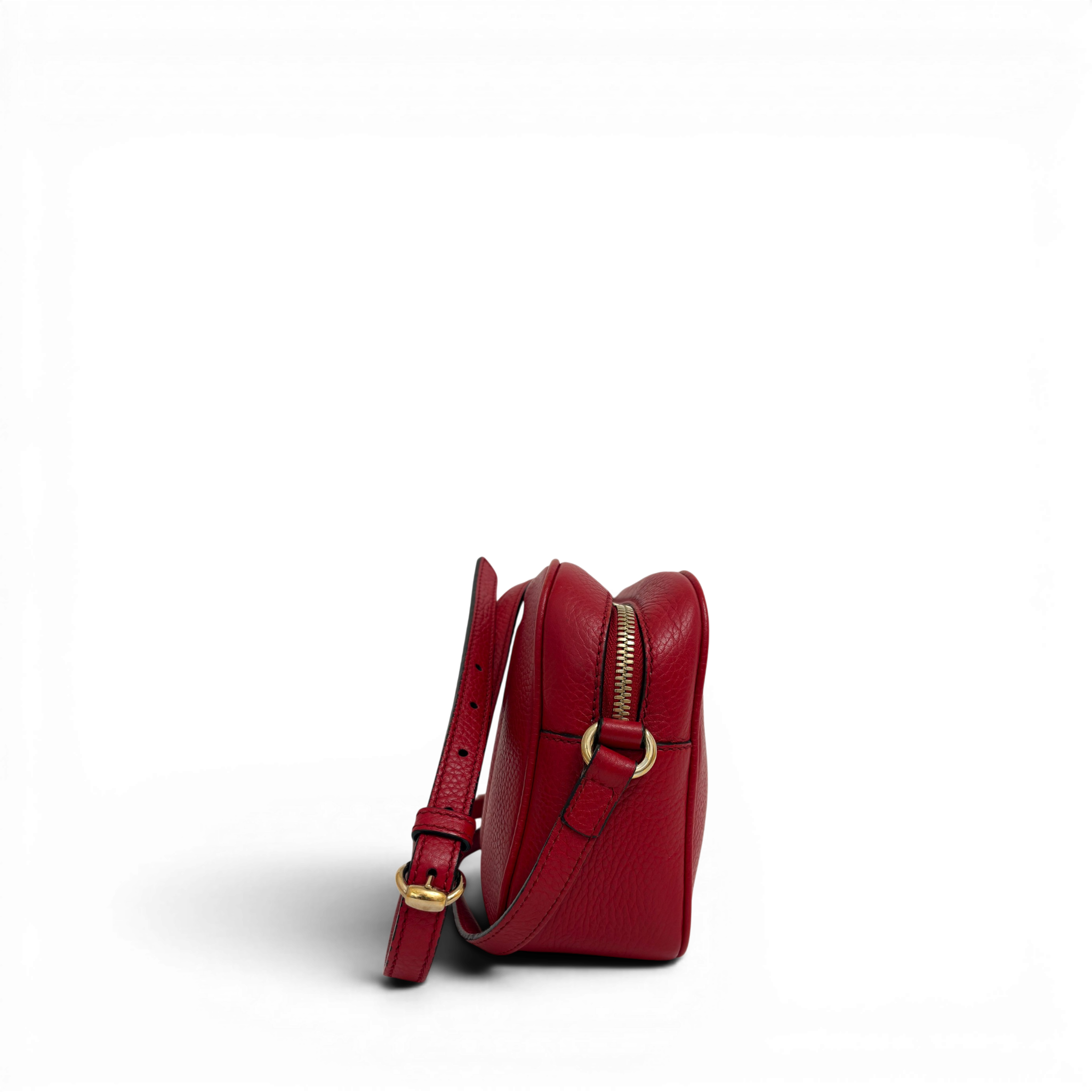 Pebbled Calfskin Small Soho Disco Bag Tabasco Red