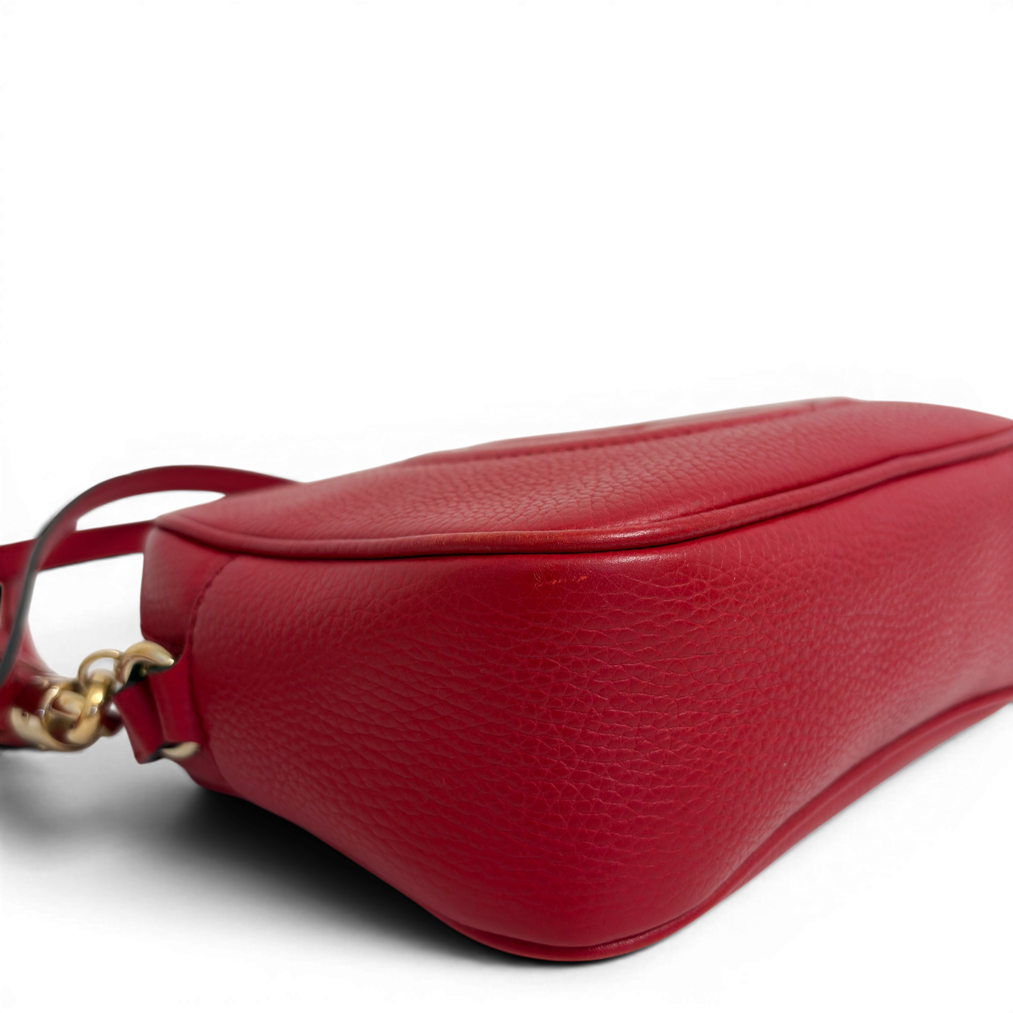 Pebbled Calfskin Small Soho Disco Bag Tabasco Red