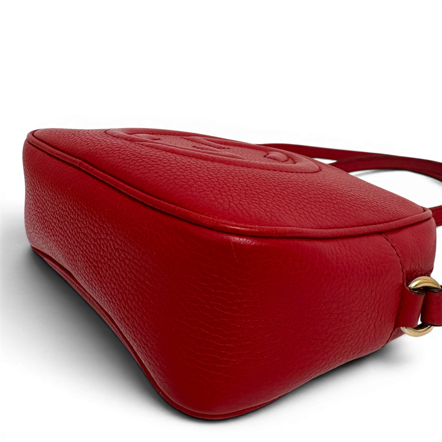 Pebbled Calfskin Small Soho Disco Bag Tabasco Red