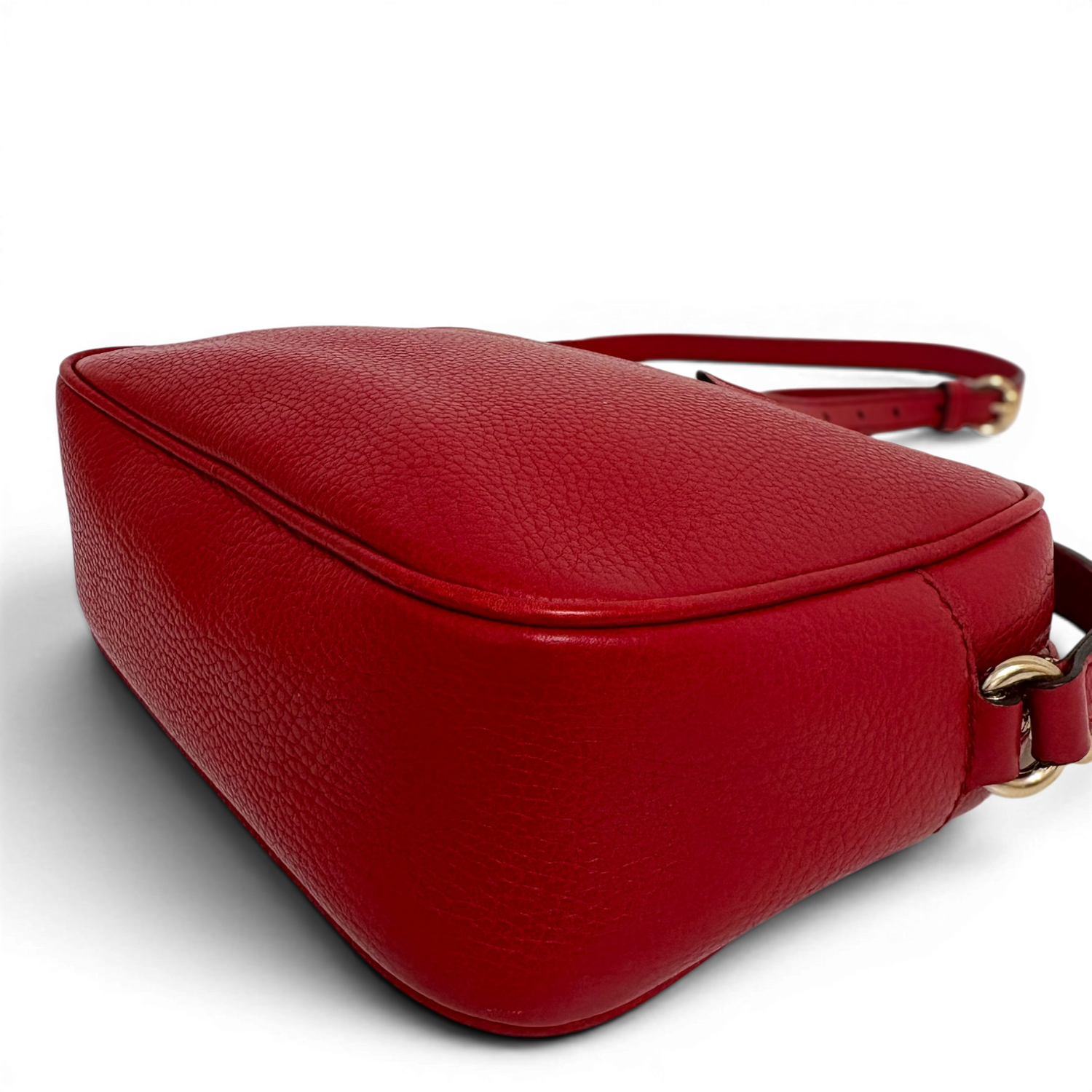 Pebbled Calfskin Small Soho Disco Bag Tabasco Red