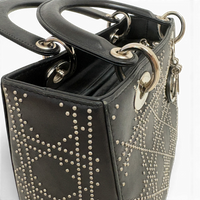 Lady Dior Medium Cannage Studs Hand Bag Balck