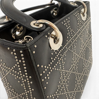 Lady Dior Medium Cannage Studs Hand Bag Balck