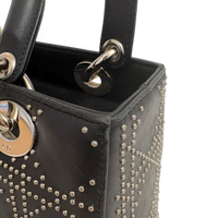 Lady Dior Medium Cannage Studs Hand Bag Balck