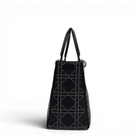 Lady Dior Medium Cannage Studs Hand Bag Balck