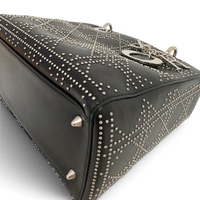 Lady Dior Medium Cannage Studs Hand Bag Balck