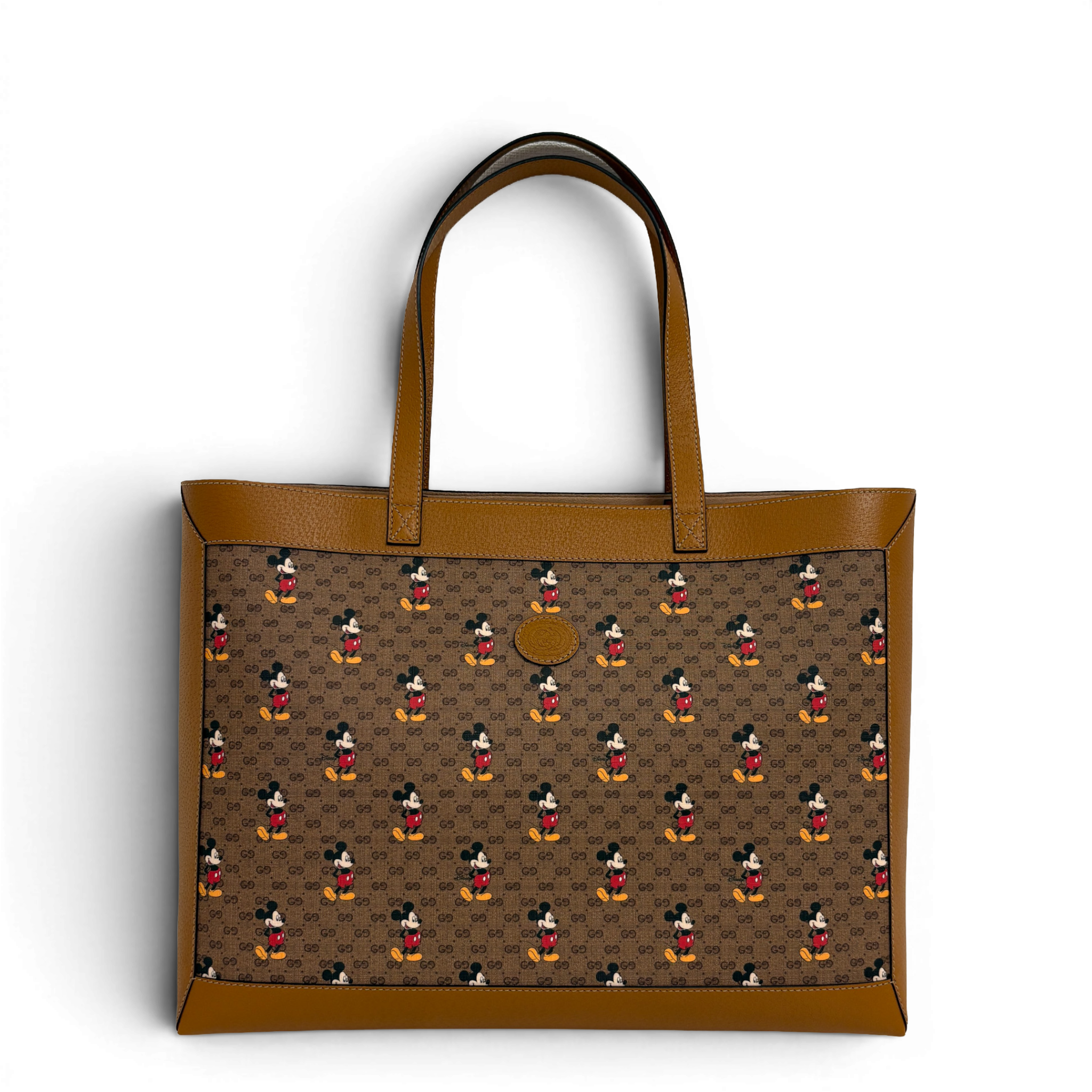 Gucci × Disney GG Supreme Monogram Mickey Mouse Bolsa Tote Bag Multicolor