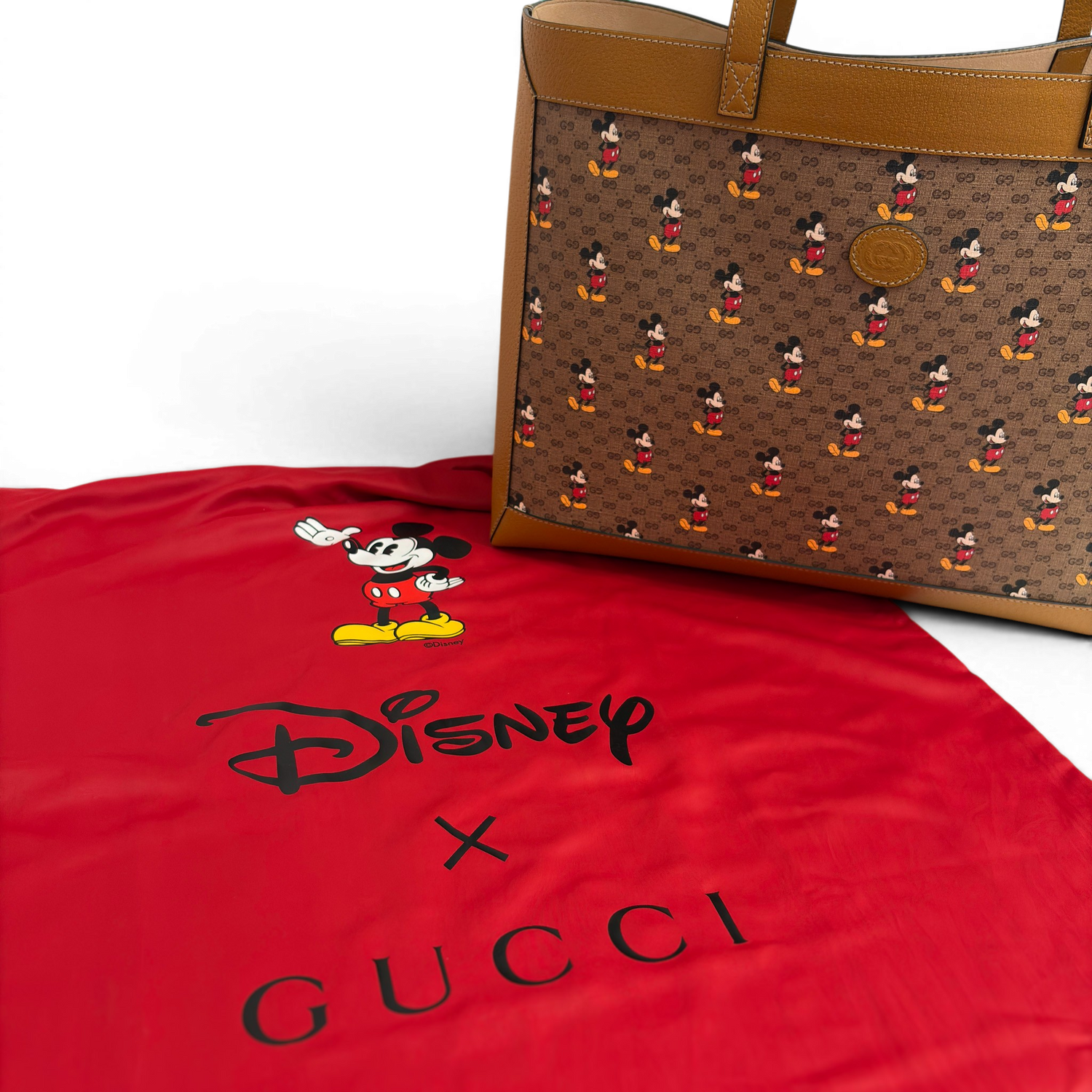 Gucci × Disney GG Supreme Monogram Mickey Mouse Bolsa Tote Bag Multicolor