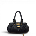 Calfskin Small Paddington Satchel Black