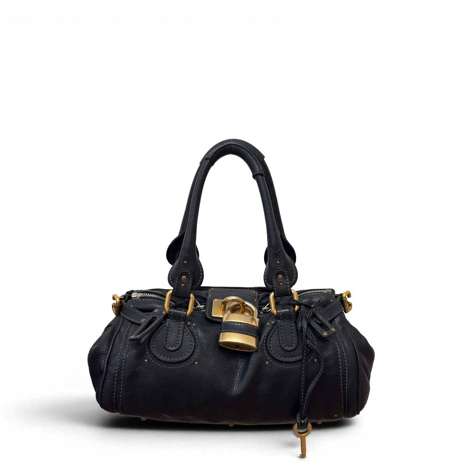 Calfskin Small Paddington Satchel Black