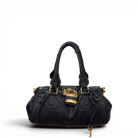 Calfskin Small Paddington Satchel Black