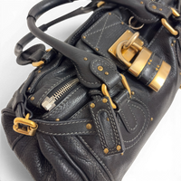 Calfskin Small Paddington Satchel Black