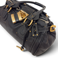 Calfskin Small Paddington Satchel Black