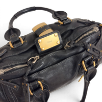 Calfskin Small Paddington Satchel Black