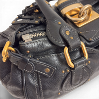 Calfskin Small Paddington Satchel Black