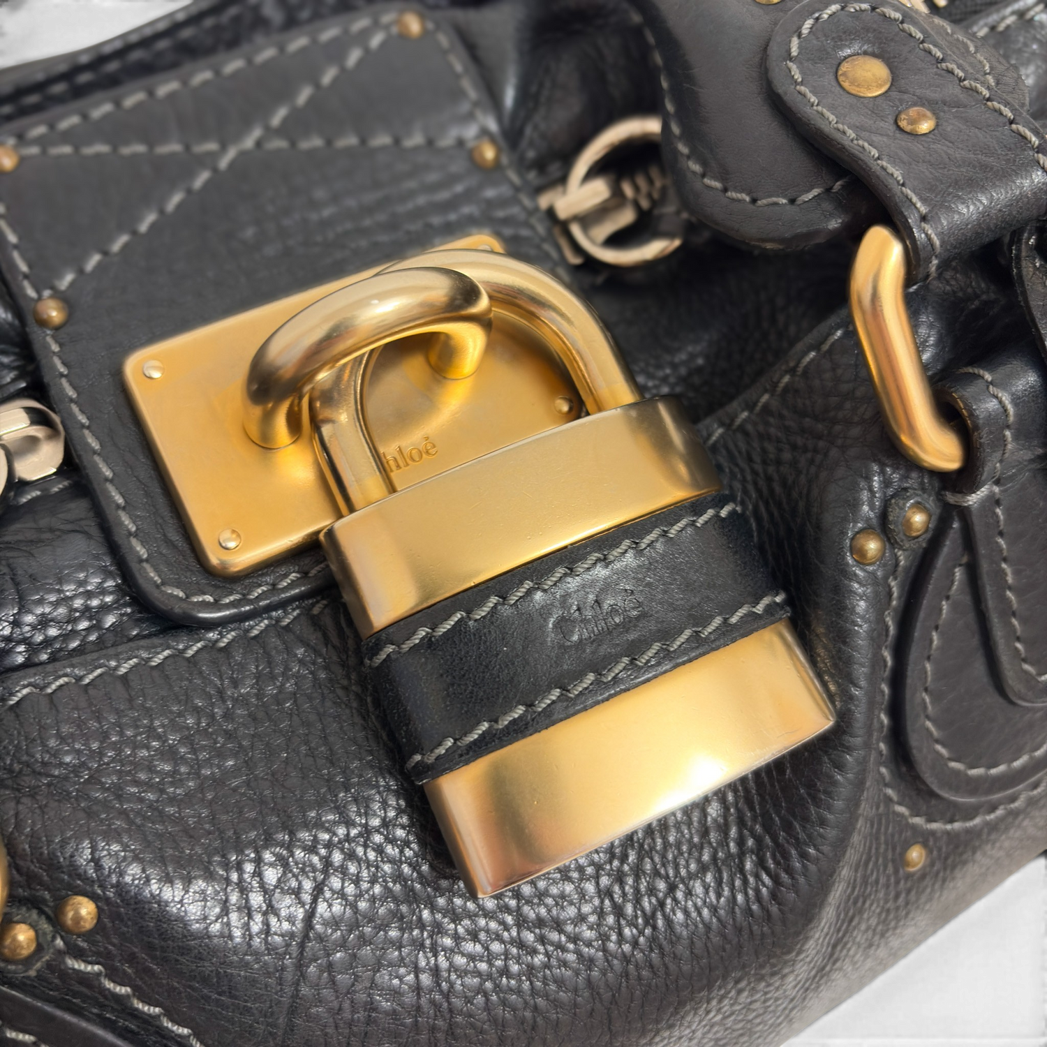 Calfskin Small Paddington Satchel Black
