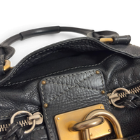 Calfskin Small Paddington Satchel Black