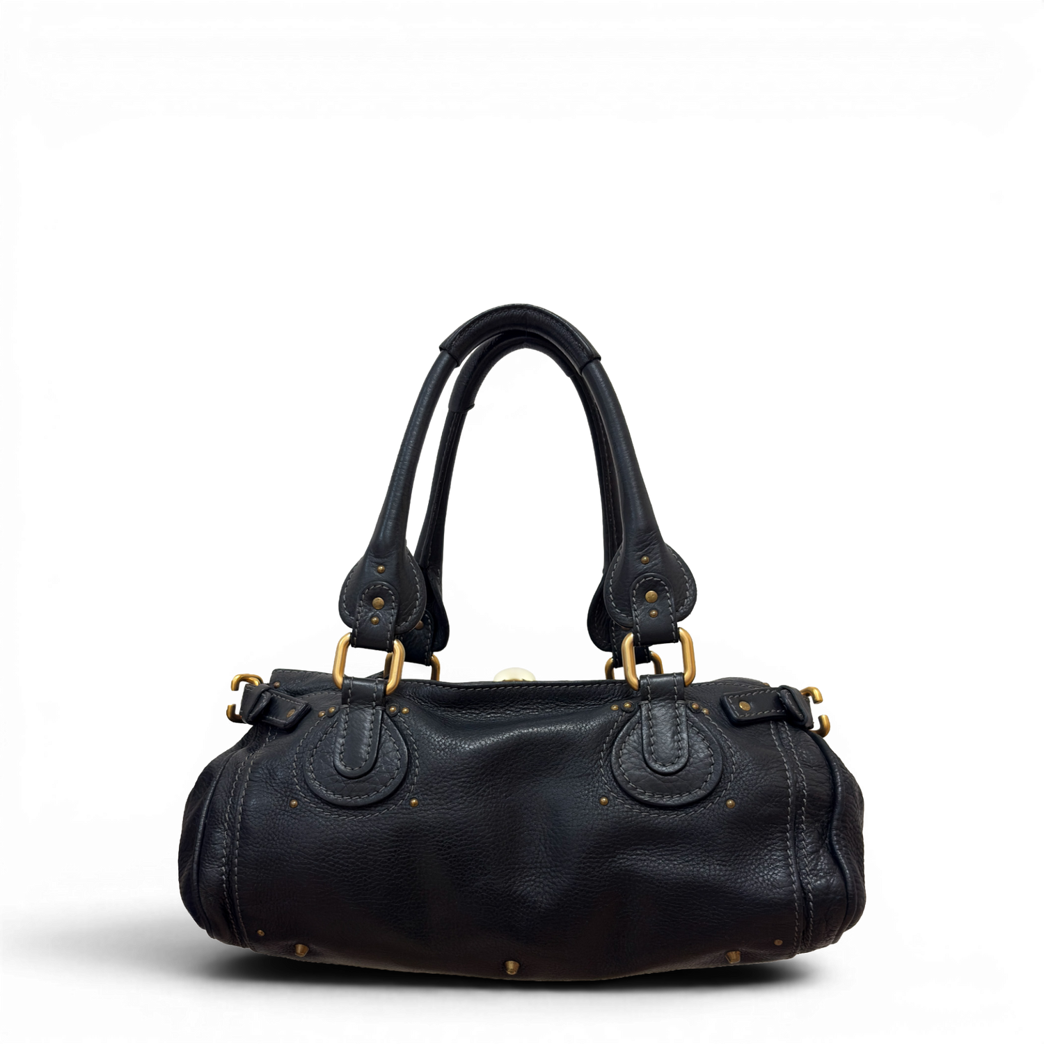 Calfskin Small Paddington Satchel Black