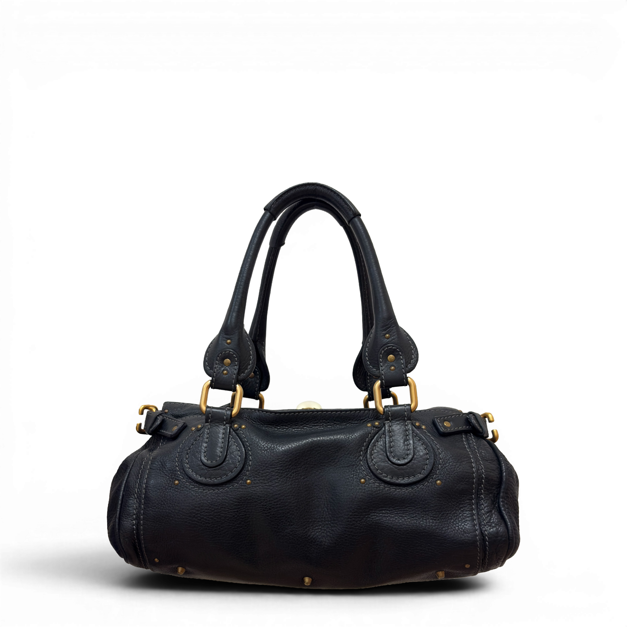 Calfskin Small Paddington Satchel Black
