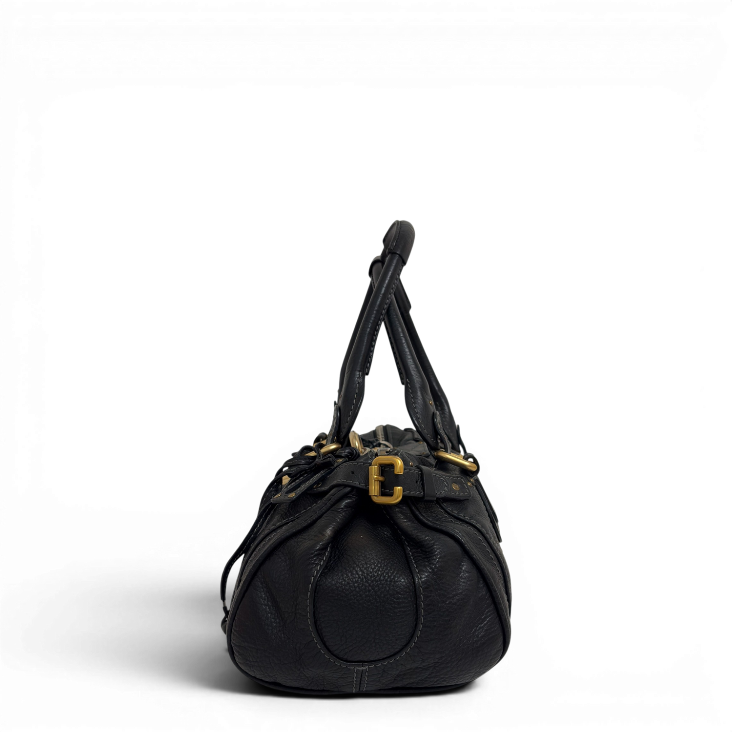 Calfskin Small Paddington Satchel Black