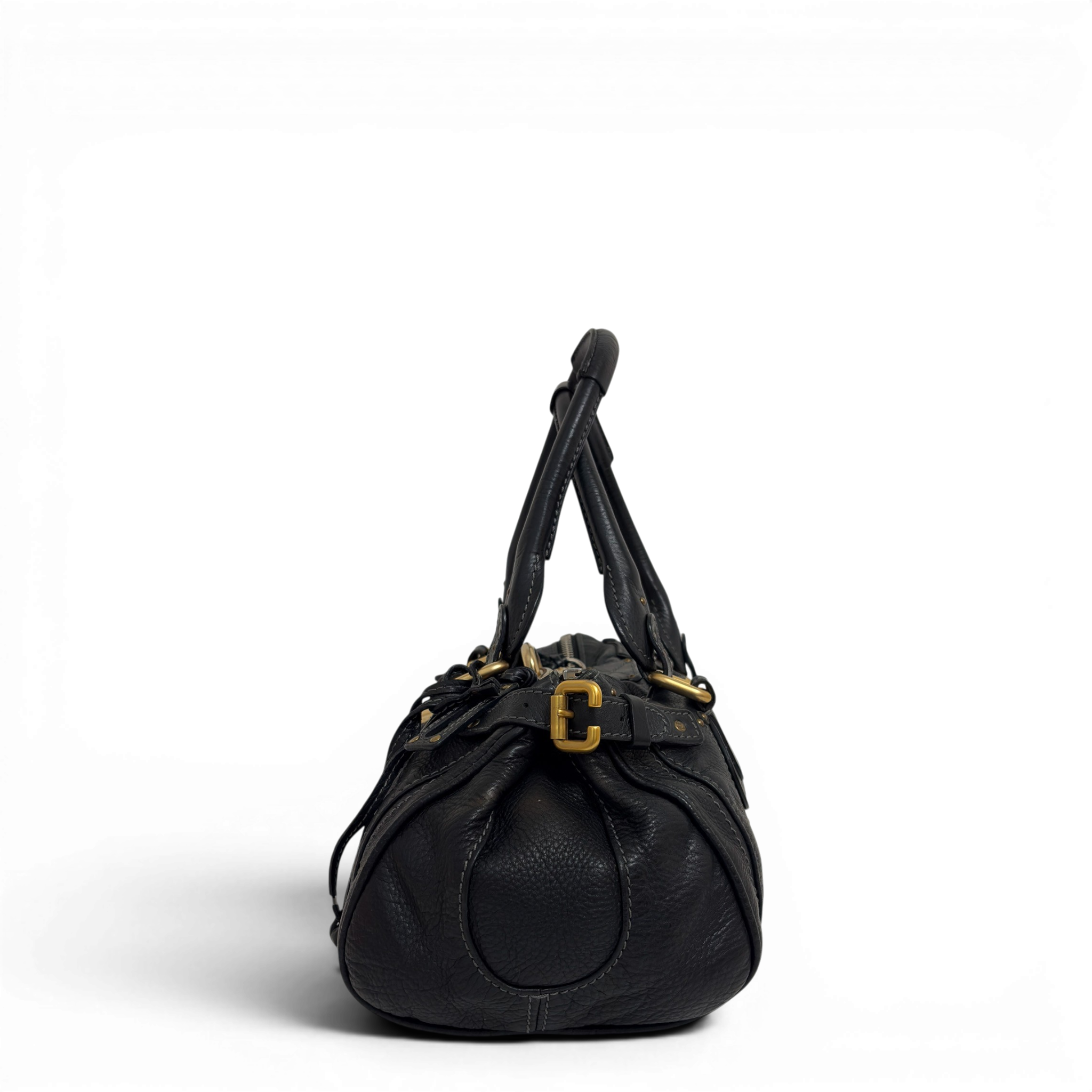 Calfskin Small Paddington Satchel Black