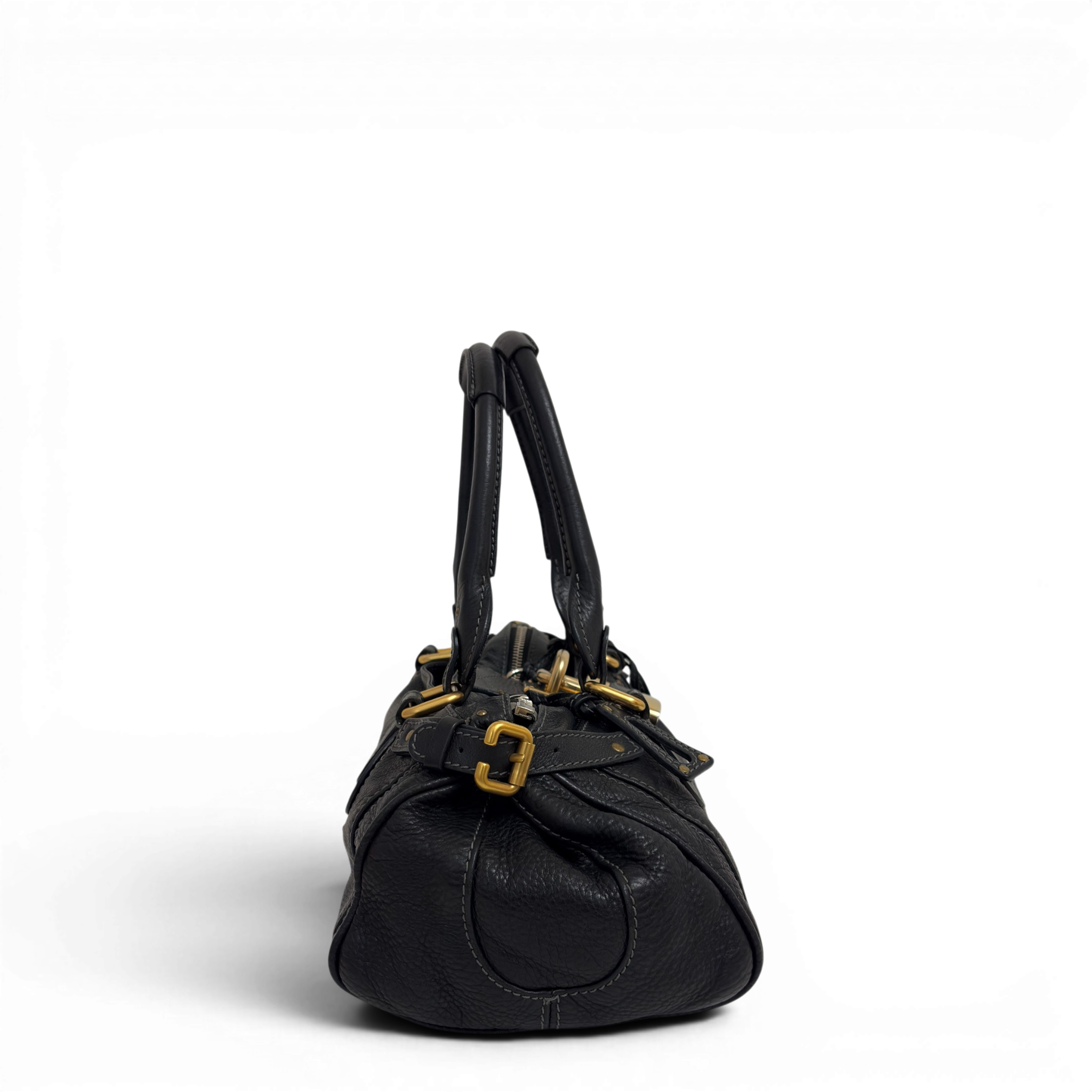 Calfskin Small Paddington Satchel Black