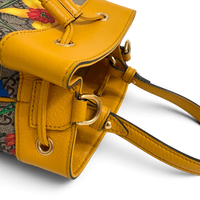 GG Supreme Ophidia Flora Small Bucket Bag Beige/Yellow