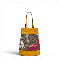 GG Supreme Ophidia Flora Small Bucket Bag Beige/Yellow