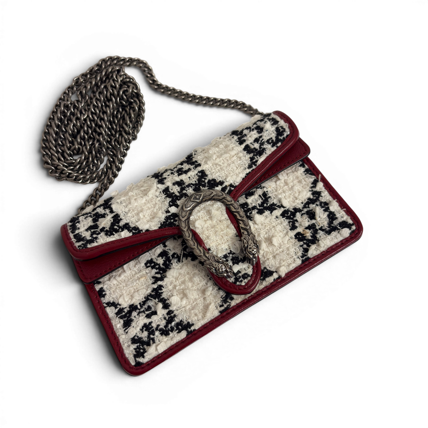 Dionysus Tweed Super Mini Crossbody Bag White