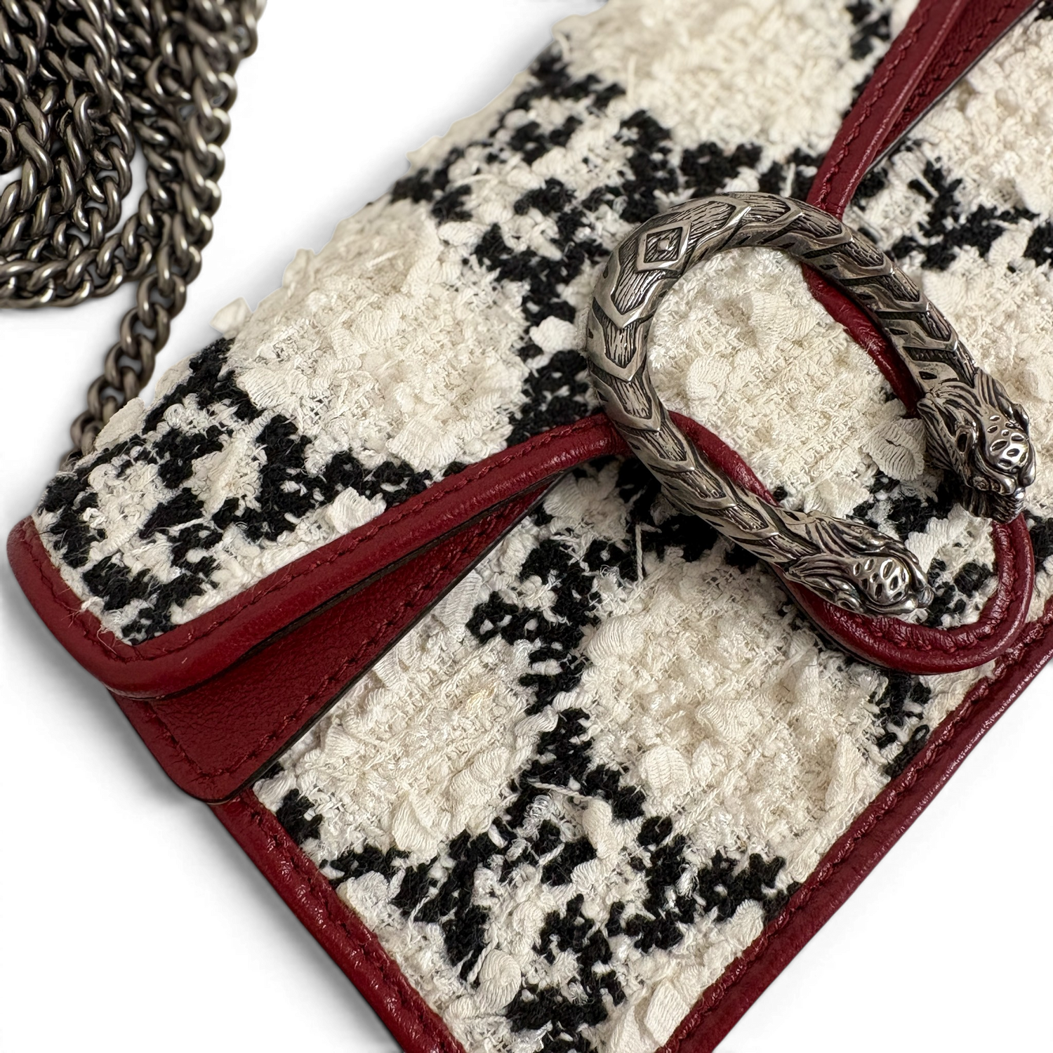 Dionysus Tweed Super Mini Crossbody Bag White