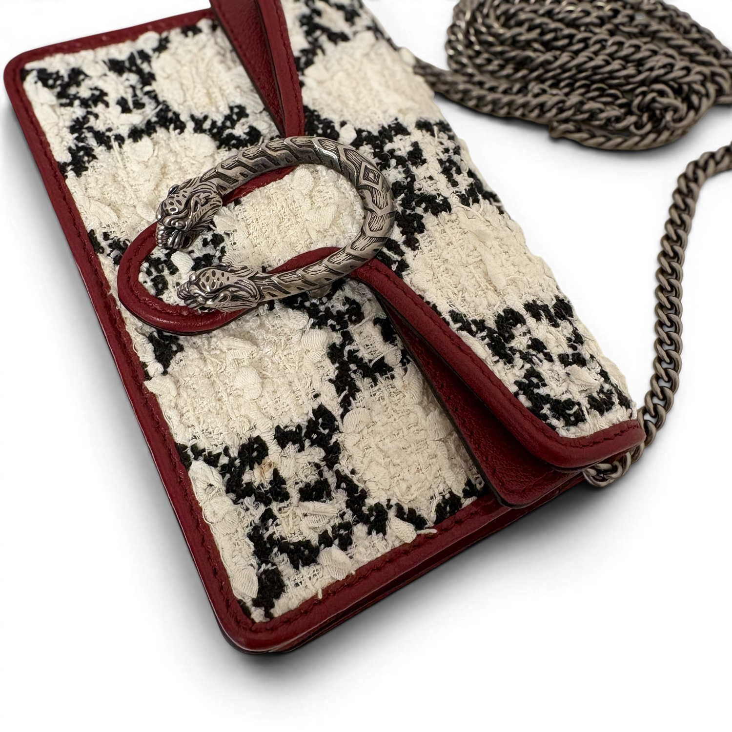 Dionysus Tweed Super Mini Crossbody Bag White