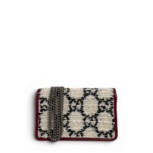 Dionysus Tweed Super Mini Crossbody Bag White
