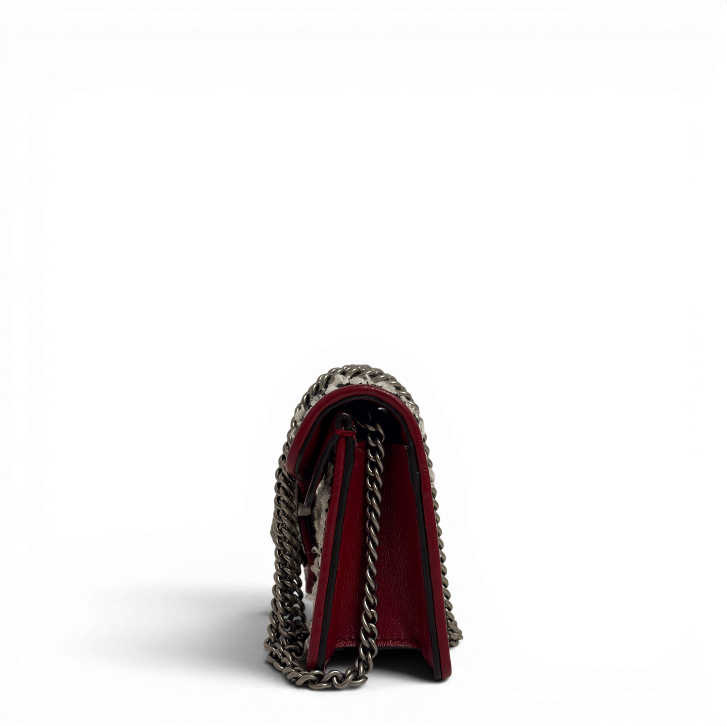 Dionysus Tweed Super Mini Crossbody Bag White