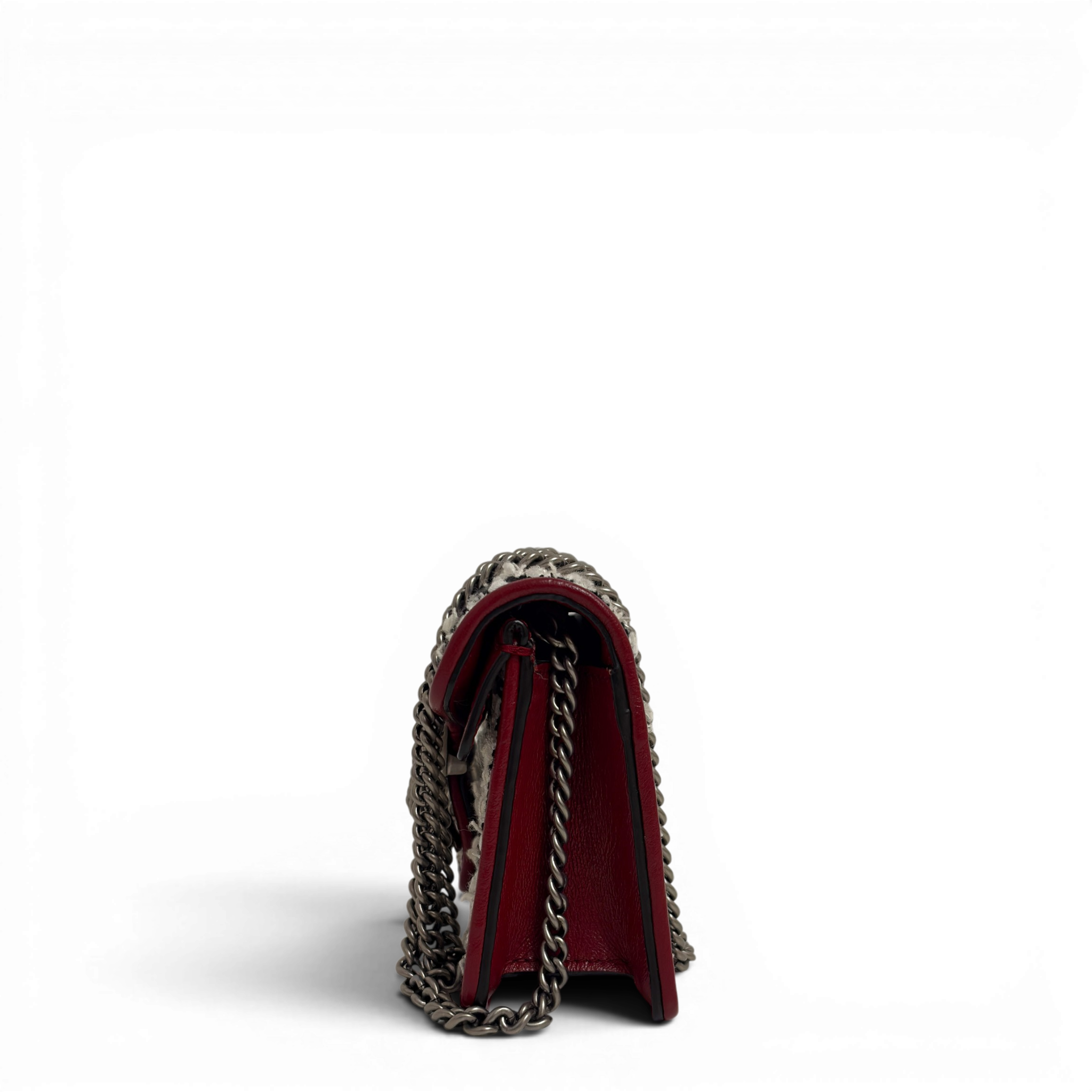 Dionysus Tweed Super Mini Crossbody Bag White