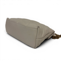 Lambskin Quilted Toy Loulou Puffer Monogram Chain Satchel Crema Soft White