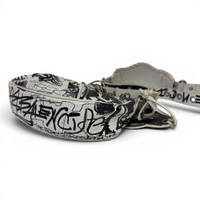 Agneau Arena Graffiti Le Cagole Shoulder Bag XS White Black