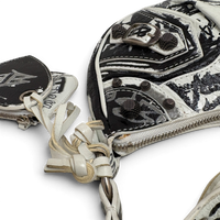 Agneau Arena Graffiti Le Cagole Shoulder Bag XS White Black