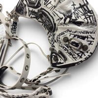 Agneau Arena Graffiti Le Cagole Shoulder Bag XS White Black