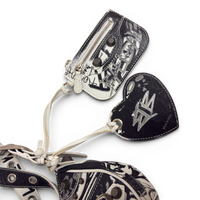 Agneau Arena Graffiti Le Cagole Shoulder Bag XS White Black