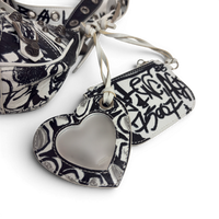 Agneau Arena Graffiti Le Cagole Shoulder Bag XS White Black