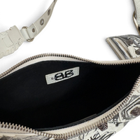 Agneau Arena Graffiti Le Cagole Shoulder Bag XS White Black